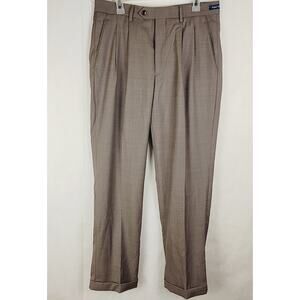 New Paul Frederick super 100s wool dress pants Tan Sz 34 Preppy Quiet Luxury